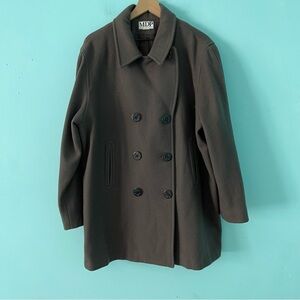 Mario De Pinto Wool Vintage Thermal Military Grunge Punk Pea Coat Boxy XL USA